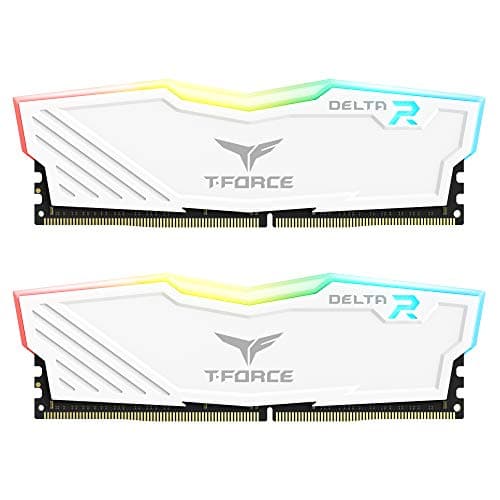 Image of TEAMGROUP T-Force Delta RGB DDR4 32GB (2x16GB) 3600MHz (PC4-28800) CL18 Desktop Gaming Memory Module Ram TF4D432G3600HC18JDC01- White