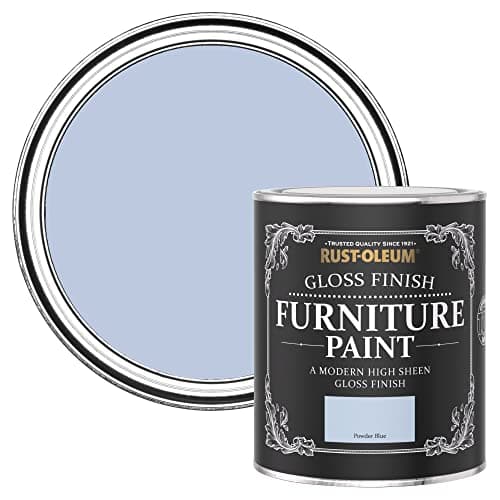 Image of Rust-Oleum Light Blue Furniture & Skirting Board Paint in Gloss Finish - Powder Blue 750ml