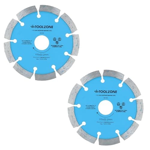 Image of 115mm x 8mm Mortar Raking Diamond Pointing Disc Blade Masonry 4-1/2” 2pk