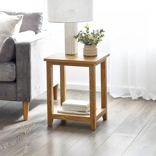 Image of Julian Bowen Mallory Lamp Table, Oak, 55 x 44 x 38