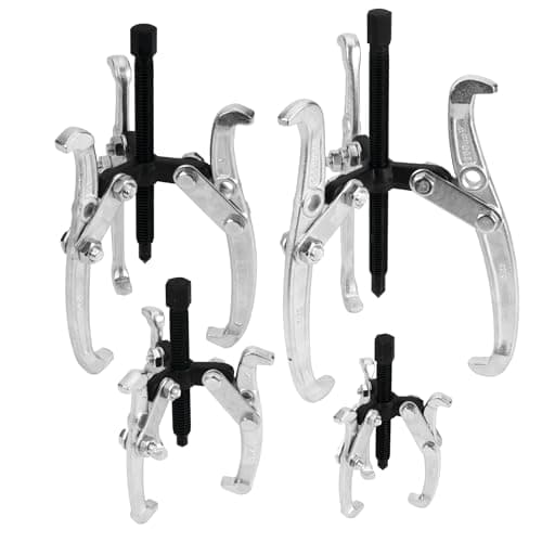 Image of Performance Tool W134DB 3 Jaw Gear Puller Set, 4-Piece Set (Sizes: 3, 4, 6 and 8-Inch), with Reversible Design for Vehicle Maintenance and Repair, Drop-Forged Steel, Chrome Plating