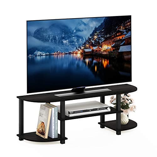 Image of Furinno TURN-S-TUBE TV Stand, Wide Entertainment Center, TV Console for TV up to 55 Inch, for Living Room, Bedroom, Espresso