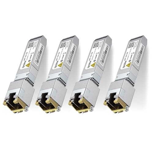 Image of ipolex 10G SFP+ RJ45 Copper Transceiver, 10GBase-T Mini GBIC Module Compatible with Cisco, Ubiquiti UniF, Mikrotik, Netgear, Fortinet, D-Link etc. up to 80 meters. 4-Pack