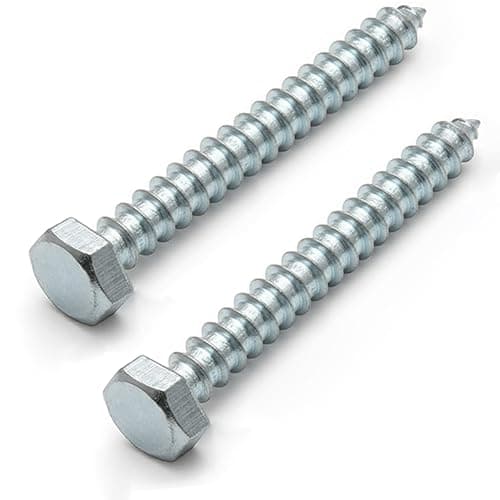 Image of AMLOOPH M8 x 40mm Coach Screws, 10 Pack Heavy Duty Hex Head Lag Bolts 40mm - Zinc Plated Steel Half Thread M8 Self-Tapping Wood Screws for Wood, Brick & Masonry Fixing – Fence, Shelving, Decking
