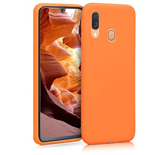 Image of kwmobile Case for Samsung Galaxy A40 Case - Soft Cover - Shockproof TPU Material - Wireless Charging - Fruity Orange