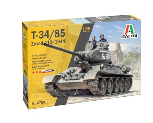 Image of Italeri 6758 T34/85 Zavod 112, scale 1:35, plastic Model Kit/Model Plastic to assemble