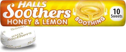 Image of Halls Soothers Honey & Lemon Flavoured Lozenges, Made With Real Fruit Juices , 45 g (Pack of 1)