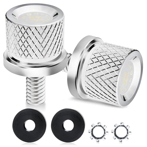 Image of MoKitDora 2PCS Seat Bolts Rear Fender Knurled Mount Screws 1/4"-20 Thread for 1996-later Harley Touring Sportster Softail Dyna Models, Chrome