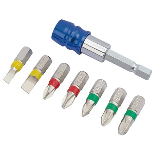 Image of Draper 82400 Coloured Screwdriver Bit Set with Magnetic Holder (8 Piece)