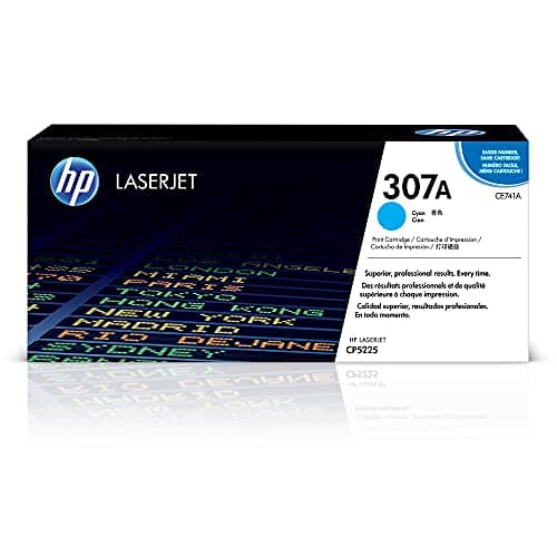 Image of HP CE741A 307A Original LaserJet Toner Cartridge, Cyan, Single Pack