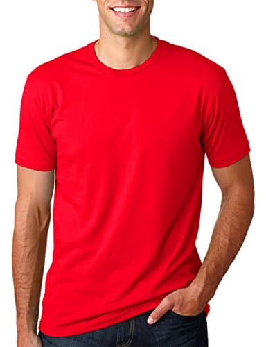 Image of Next Level Mens Cotton Crew - WHITE - XS - (Style # 3600 - Original Label) - Red -