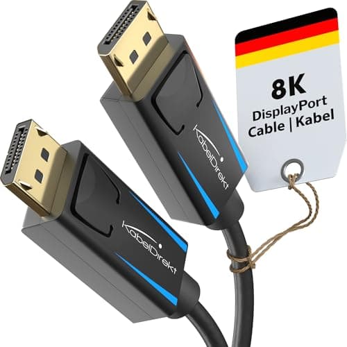 Image of 8K DisplayPort & DP cable, special end-to-end A.I.S. shielding – 1.5m (for DP 1.4 gaming PCs/laptops/graphics cards/monitors with 8K@60Hz, 4K@120Hz and ultra-fast 144Hz/165Hz/240Hz) by CableDirect