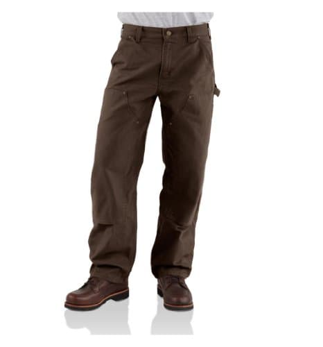 Image of Carhartt Men's Washed Duck Double Front Dungaree Jeans, Dark Brown, 30W / 32L