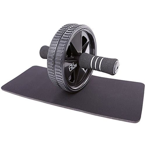 Image of 66Fit Ab Roller Wheel & Knee Pad - Abs Core Abdominal Workout Fitness Exerciser, Ideal for Core Training, Home and Gym Workout, Black