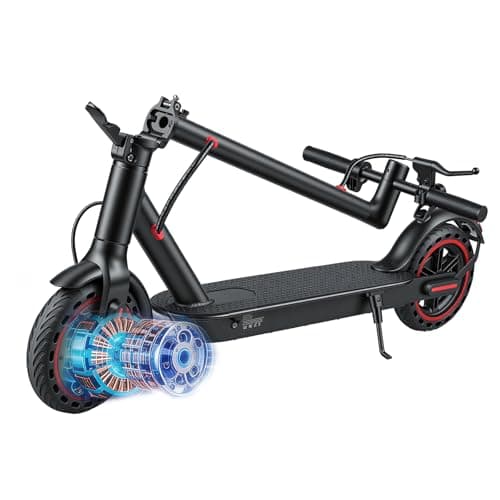 Image of Sypeeot Foldable Electric Scooter for Adults, 25-40 km Range, 8.5 or 10 Inch Tires, Dual Suspension and App Control (W4-10.4Ah)