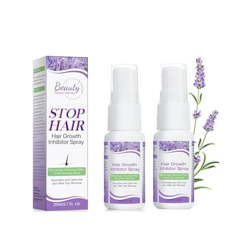 Image of Hair Growth Inhibitor for Face - 2 Pack Hair Inhibitor 20ml, Painless Hair Removal Inhibitor Spray Slows Regrowth for Body, Face, Legs, Arms, Armpit, After Waxing Care for Women & Men