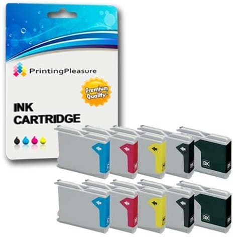 Image of 10 (2 SETS + 2 BLACK) Printer Ink Cartridges compatible with DCP-130C 135C 150C 260C 330C 350C 357C 540CN 560CN 770CW Fax-1355 1360 2840C MFC-235C 240C 440CN 465CN 5460CNW | LC1000 LC970