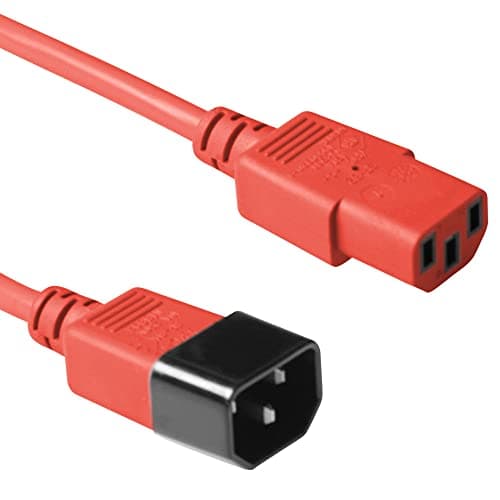 Image of ACT Power Cable 1.8m, C13 to C14 Extension Cable for Cold Devices, IEC Male to Female 3 Pin Power Cable- AK5106 Red