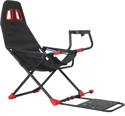 Image of Adjustable Racing Simulator Cockpit with Foldable Seat Compatible with Xbox One PS4 PC
