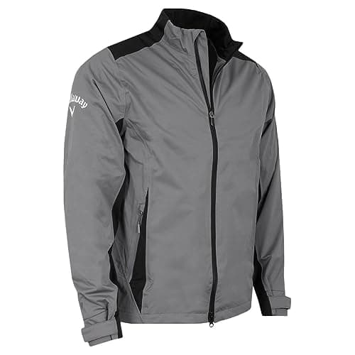 Image of Callaway - Golf Waterproof Jacket for Men, Stormlite II Breathable Full Zip Coat with Stretch, Adjustable Cuffs and Lightweight (Quiet Shade Grey)