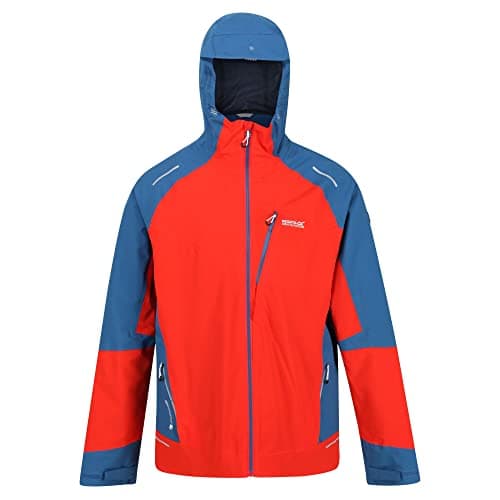 Image of Regatta Mens Highton Pro Waterproof Jacket (S) (Fiery Red/Dynasty Blue)