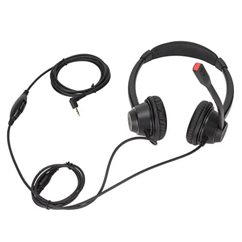 Image of Wxytessellate 2.5mm Business Headset, Binaural Corded Headset with HD Mic, Plug and Play for Home Office Call Center Telemarketing, Compatible with 2.5mm Jack Devices