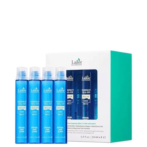 Image of Lador Perfect Hair Fill-Up Professional Salon Care Hair Serum: 4 x 13 ml Ampoules Hair Treatment with Keratin, Protein, Ceramide, Collagen For Healthy Straight Hair