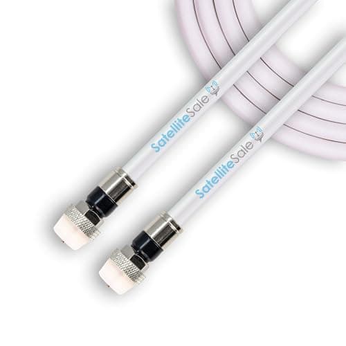 Image of SatelliteSale Digital RG-6/U 75 Ohm Coaxial Cable with F-Type Waterproof Connectors Indoor/Outdoor White Cord 200 feet