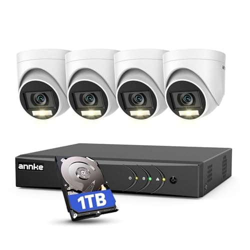 Image of ANNKE Wired CCTV Security Camera System Outdoor with Audio, 8 Channel 5MP DVR with 4x Audio Camera, Color Night Vision, 1TB Hard Drive for 24/7 Recording Home Security Systems, Human/Vehicle Detection