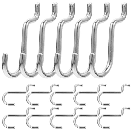Image of DOITOOL 20Pcs Heavy Duty Stainless Steel Pegboard J Hooks Hanger Garage Tool Storage Craft Hooks Utility Hanging Hooks Pegboard Accessories