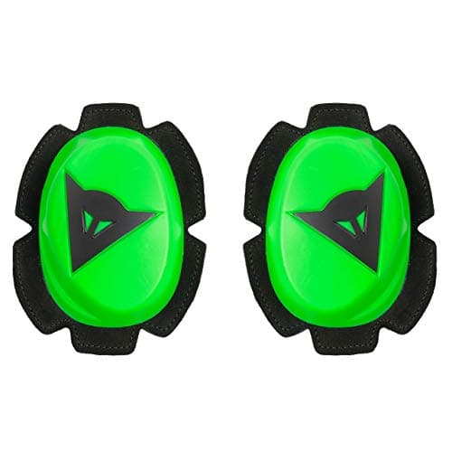 Image of Dainese - Pista Knee Slider, Polyurethane Motorbike Knee Pads, Smooth Contact with Track and Asphalt, Motorcycle Slider with Velcro Closure, Green Fluo/Black