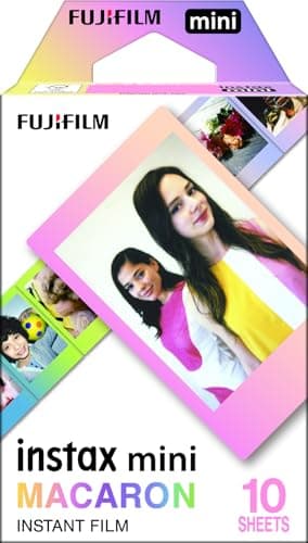 Image of instax mini instant film, Macaron border, 10 shot pack, suitable for all instax mini cameras and printers