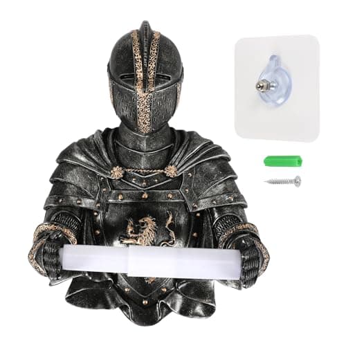 Image of Wadakada Toilet Paper Holders Roll Medieval Statue Knight to Remember Gothic Bathroom Decor Paper Towel Holder