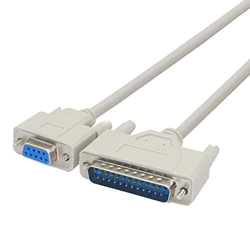 Image of PNGKNYOCN DB9 to DB25 Conversion cable RS232 female to DB25 male null modem serial parallel printer cable for DTE PC Mac Linux data transmission communication(1.5M)