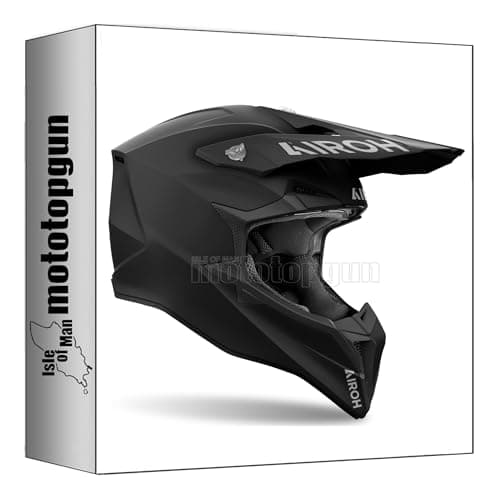 Image of airoh helmet motorbike cross wra11 wraap color black matt sz. s mototopgun