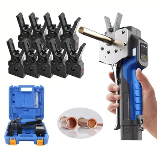 Image of MFYDPP Flaring Tool Kit,6mm, 9mm, 10mm, 12mm,1/4",3/8",1/2",5/8",3/4",HVAC Eccentric Flaring Tool,Electric Single Flare Tool,for Soft Copper/Aluminum/Brass Pipes(Color:BLUE)