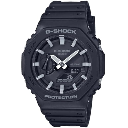 Image of Casio G-Shock Carbon Core Guard Analogue-Digital Quartz Watch with Silicone Strap, Shock Protection, Neobrite Luminous Hands, Waterproof 200 Metres, Black, GA-2100-1AER