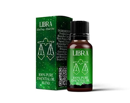 Image of Mystix London | Libra Zodiac Sign Astrology Essential Oil Blend 10ml | Basil (Ocimum Basilicum), Bergamot & Frankincense | Calming Balanced Aroma