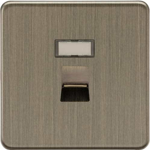 Image of Knightsbridge RJ45 network outlet - Antique Brass