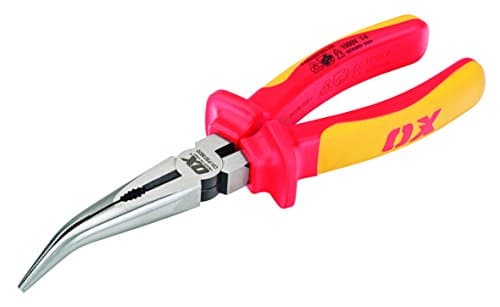 Image of OX Pro VDE Bent Long Nose Pliers - 200mm (8")