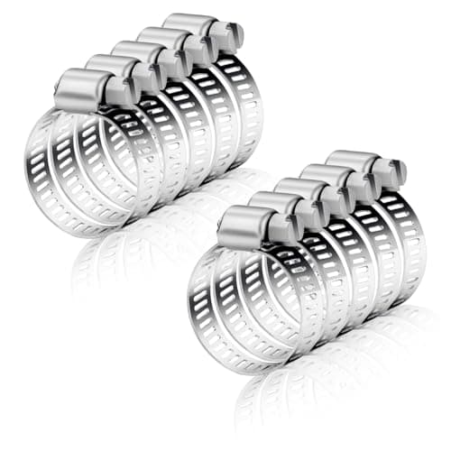 Image of 8PCS Hose Clips Stainless Steel 16-25mm Jubilee Clips Assorted Hose Clamps Adjustable Hose Pipe Clips Worm Drive Small for Flexible Exhaust Hose Pipe Washing Machine Garden Connections