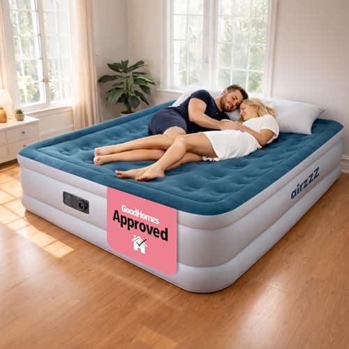 Image of airzzZ SlumberPlus Air Bed - High Raise Flocked Non Slip Mattress - Quick Self Inflation & Deflation - Inbuilt Pump - Camping,Hiking, Caravan, Guest Bed - Comes With Carry Bag (Slumber Plus Double)