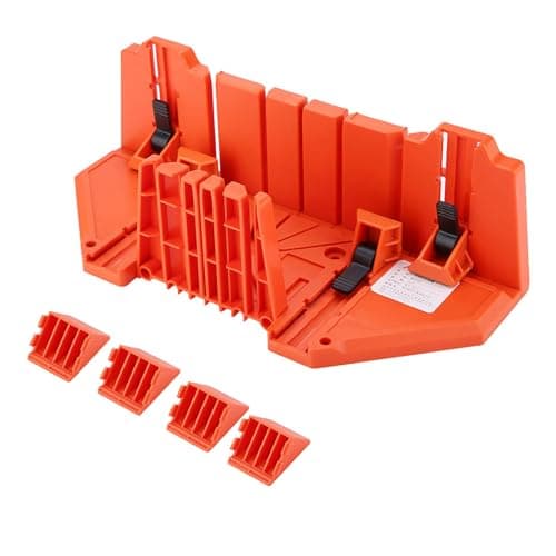 Image of Lwuey Mitre Box, Clamping Mitre Block Plastic Coving Angle Cutting Guide Tool Miting Machine 14 inch Pruning Hand Saw Tenon Wood Joining 0° 22.5° 45° 90° 4 Types Grooves Oblique Cut Woodworking DIY