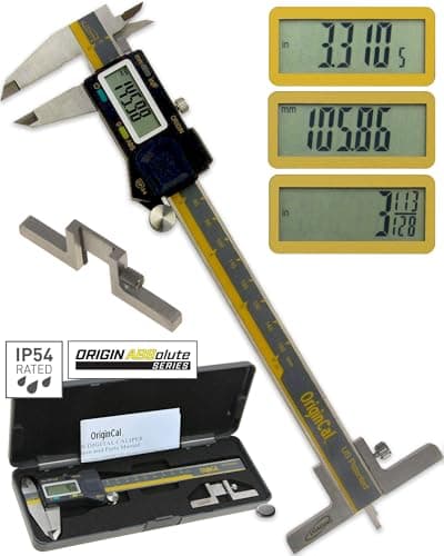Image of iGaging ABSOLUTE ORIGIN 0-6 Digital Electronic Caliper Inch / Metric / Fraction IP54 Protection Bonus: Depth Gauge Base by iGaging