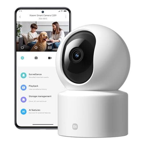 Image of XIAOMI C201 Indoor Camera 1080P HD, Security Camera, Baby Monitor, Home Pet Dog Camera, WiFi 6, Physical lens Shielding, Colour Night Vision, 360° Panorama, Two-Way Audio, Works with Alexa & Google