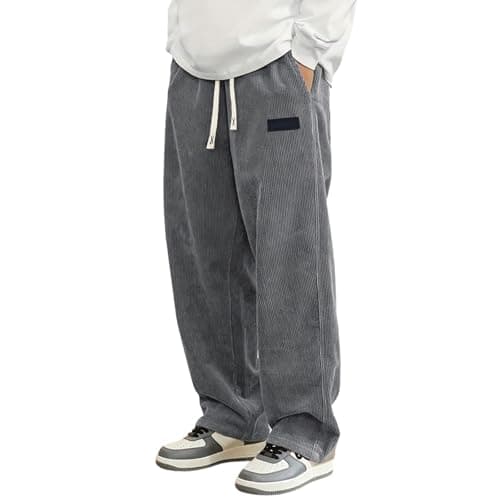 Image of Generisch Men's Casual Trousers, Comfortable Trousers with Loose Fit for Everyday Outdoor Activities, Durable, Lightweight, Breathable Fabric, gray, 3XL