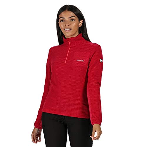 Image of Regatta Women Highton' Lightweight Extol Stretch Side Panels Half Zip Fleece - Dark Cerise, Size 18