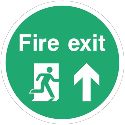 Image of Safety Floor Graphics - Fire Exit - 400 mm - Anti-slip - Heavy Duty - Self-adhesive