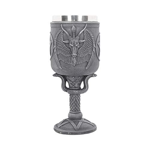 Image of Nemesis Now Baphomet's Thirst Goblet 27cm Black, Resin w/Stainless Steel Insert, 20cm