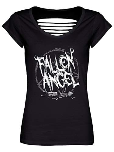 Image of Grindstore Women's Fallen Angel Black Razor Back T-Shirt